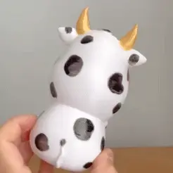 ezgif.com-gif-maker-15.gif STL file CUTE BIG MOUTH COW PLANTER - KEY HOLDER (2 VERSIONS)・Model to download and 3D print