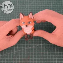 fox_articulated_nyxprints_gif.gif 3D file Articulated Fox Pup・Model to download and 3D print