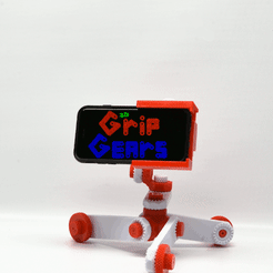 3DGripGears.gif Fichier STL Pince à téléphone 3D Grip Gears Tripod・Design imprimable en 3D à télécharger