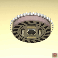 __Frizione.gif STL file FLYWHEEL AND CLUTCH for ENGINES・Template to download and 3D print, motabas