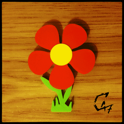 Flower magnet.gif Download free STL file Flower - Fridge Magnet • Design to 3D print, c47