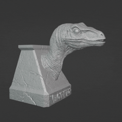 Diseño-sin-título.gif STL file Bust Velociraptor JP1 : Jurassic Park : Dinosaur・3D print design to download