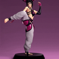 1.-Cover-rotation.gif STL file Juri Han from Streetfighter Statue・3D printable design to download