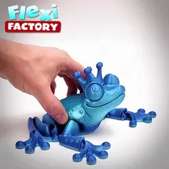 Flexi-Factory-Frog-Prince-Princess.gif STL file Flexi Print-in-Place Frog Prince and Princess・Model to download and 3D print