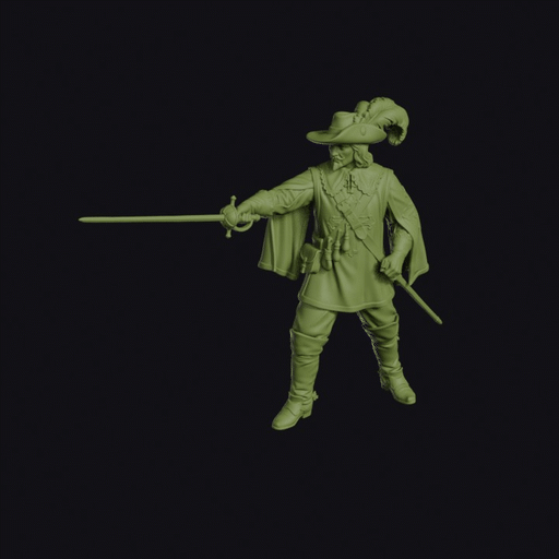 French Royal Musketeer on Guard with an Extended Rapier