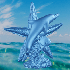 giff-dauphin-etoile-de-mer.gif STL file Dolphin and starfish・3D printer design to download, motek