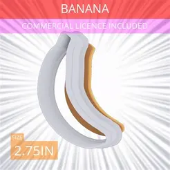 Banana~2.75in.gif Archivo 3D Cortador de galletas Plátano 7cm / 2.75in・Diseño de impresión en 3D para descargar