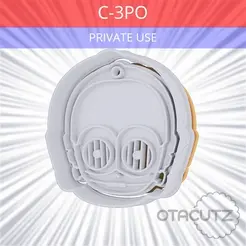C-3PO~PRIVATE_USE_CULTS3D_OTACUTZ.gif 3D-Datei C-3PO Keksausstecher / SW kostenlos・Objekt zum Herunterladen und Drucken in 3D