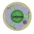 3DP3BLROD40A-with-dimension.gif 3DP3BLROD40A Iris mechanism mechanical shutter diaphragm diy