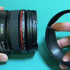 Printed_lens_hood.gif Fichier STL gratuit Capuchon d'objectif Canon・Modèle imprimable en 3D à télécharger, Usachu