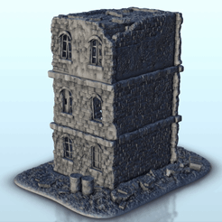 GIF.gif STL file Brick building in ruins 25 - Flames of war Bolt Action Desertic Modern Warhammer・3D printer model to download