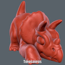 Torosaurus.gif STL-Datei Torosaurus (Einfacher Druck ohne Unterstützung)・Vorlage für 3D-Druck zum herunterladen