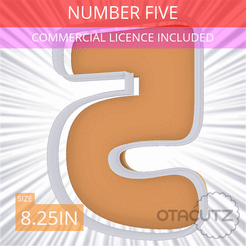 Number_Five~8.25in.gif Fichier STL Emporte-pièce numéro cinq 8.25in / 21cm・Plan à imprimer en 3D à télécharger