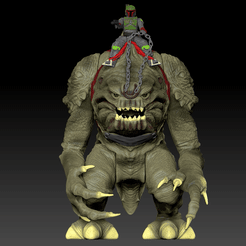rancorazoasd.gif 3D file STAR WARS .STL THE BOOK OF BOBA FETT OBJ. THE RANCOR 3D KENNER STYLE ACTION FIGURE.・Model to download and 3D print