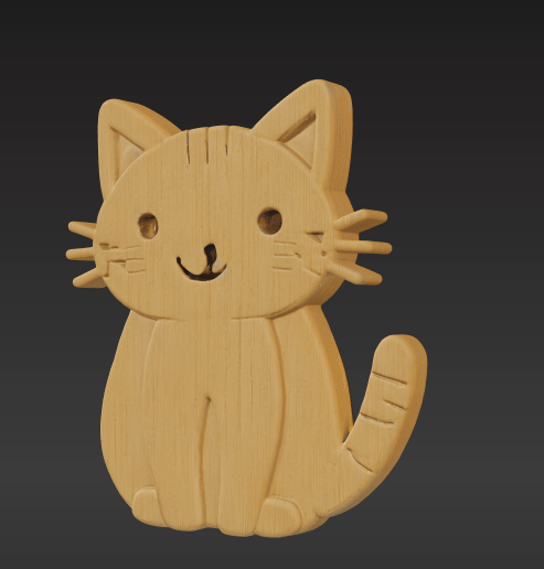 Smiling Cat Bread Tag – Cute Cartoon-Style Label with Paw Print Embossing