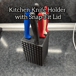 Kitchen Knife Holder with Snap-Fit Lid