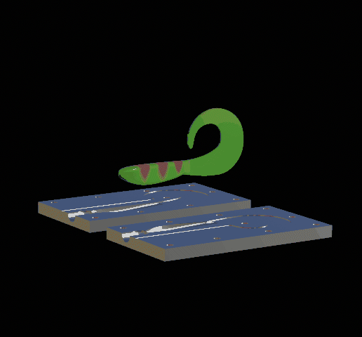 render-4.gif baits 12cm hoof / twister / double twister set model lure / form