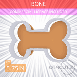 Bone~5.75in.gif STL file Bone Cookie Cutter 5.75in / 14.6cm・3D printable design to download