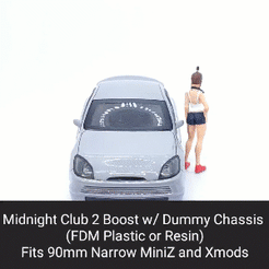 Boost.gif STL file Midnight Club 2 Boost Body Shell with Dummy Chassis (Xmod and MiniZ)・3D print design to download