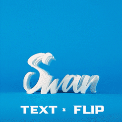 Over TEXT « FLIP Fichier STL Text Flip - Swan 2.0・Plan imprimable en 3D à télécharger, master__printer