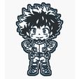 GIF.gif STL file DEKU 2 MIDORIYA COOKIE CUTTER - MY HERO ACADEMY /BOKU NO HERO / ANIME COOKIE CUTTER・Model to download and 3D print