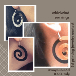 Whirlwind Earrings.gif Free STL file Whirlwind Earrings・3D printer model to download