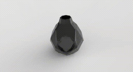 Keyshot-Animation.gif Faceted Teardrop Vase – Low Poly Design