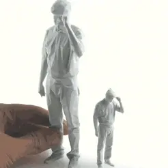 Old-Man.gif Fichier STL Vieil homme avec un chapeau [Low Poly Figure]・Modèle à télécharger et à imprimer en 3D