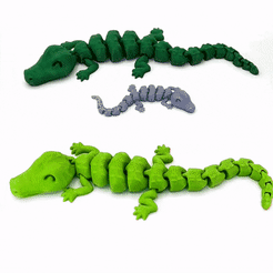 Alligator.gif Datei STL Gelenkiger Alligator・Modell für 3D-Druck zum herunterladen