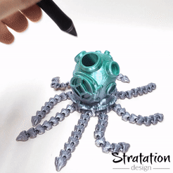 SD_Flexi_Divingtacle01Anime.gif STL file Flexi-Divingtacle, articulated anti-stress fidget toy・3D printable model to download