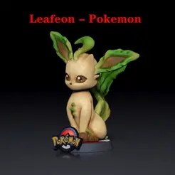 Leafeon03.gif Fichier STL Leafeon -Pokémon -3D Imprimable Figure・Plan à imprimer en 3D à télécharger
