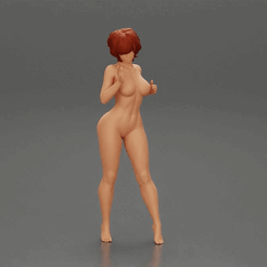 ezgif.com-gif-mdaker-2.gif Файл 3D Голая девушка в позе с короткими волосами・3D-печатная модель для загрузки