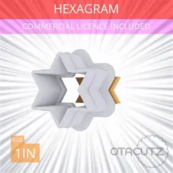 Hexagram~1in.gif Hexagram Cookie Cutter 1in / 2.5cm