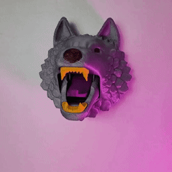 GIF-lobo-principal.gif STL file Wolf Coat Rack・3D printer design to download, 3dprintable_by_lucas