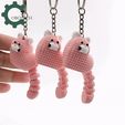 CobotechValentinesCrochetHeartCat-ezgif.com-cut.gif Valentine Crochet Heart Cat Keychain by Cobotech, Articulated Toys, Desk Decor, Cute Keychain, Valentine&#39;s Day Gift
