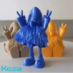 20221212_122645.gif STL file KUPPA, THE HAIRY FLEXI GNOME TO PRINT IN PLACE WITH HANDS UP・Model to download and 3D print