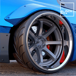 0.gif Download file GEM R Wheel set Front and Rear with SPIKES! • 3D printable object, BlackBox