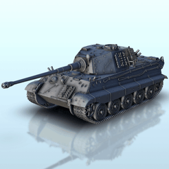 GIF-V04.gif STL file Panzer VI Tiger II Königstiger (Henschel turret) - WW2 German Flames of War Bolt Action 15mm 20mm 25mm 28mm 32mm・Template to download and 3D print, Hartolia-Miniatures