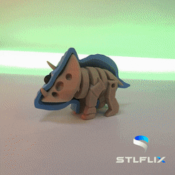 ~ STLFLIZ Fichier STL Casse-tête squelette de tricératops・Objet imprimable en 3D à télécharger
