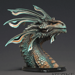 ezgif.com-gif-maker1.gif 3D file Zhaedrass Dragon bust・Template to download and 3D print