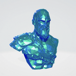 kratos-bust-copy.gif Archivo STL Busto de Kratos MARCO DE CABLE VORONOI MALLA DE CABLE・Modelo para descargar y imprimir en 3D, Edgars