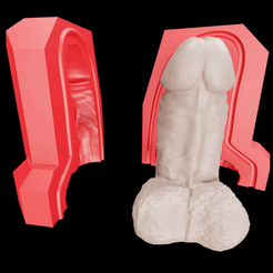 Mold-mega-fat-dick.gif STL file Unrealistic and Giant fat Dildo - Mold・Design to download and 3D print