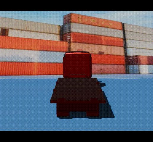 Tractor-trailer-with-semi-trailer.gif Tractor Truck with Semi-trailer for Containers - Tractocamión con Semirremolque para Containers