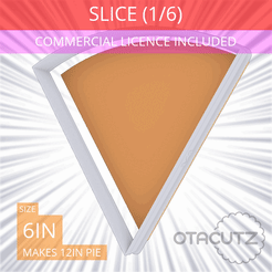 1-6_Of_Pie~6in.gif 3D file Slice (1∕6) of Pie Cookie Cutter 6in / 15.2cm・Design to download and 3D print