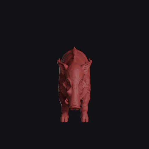 Leaping Red River Hog