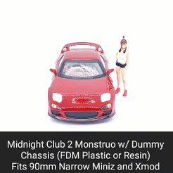 Monstruo.gif STL file Midnight Club 2 Monstruo Body Shell with Dummy Chassis (Xmod and MiniZ)・3D printable model to download