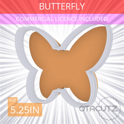 Butterfly~5.25in.gif STL file Butterfly Cookie Cutter 5.25in / 13.3cm・3D printer model to download