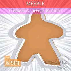 Meeple~6.5in.gif STL file Meeple Cookie Cutter 6.5in / 16.5cm・3D printing design to download