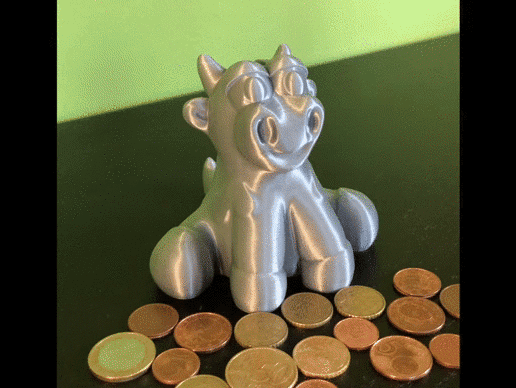 Tirelire mignionne vache - Cute Piggybank - Cute Cowbank - 3D model önizlemesi