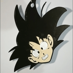 goku.gif Archivo STL Llavero de Goku, 3 colores!・Modelo para descargar y imprimir en 3D